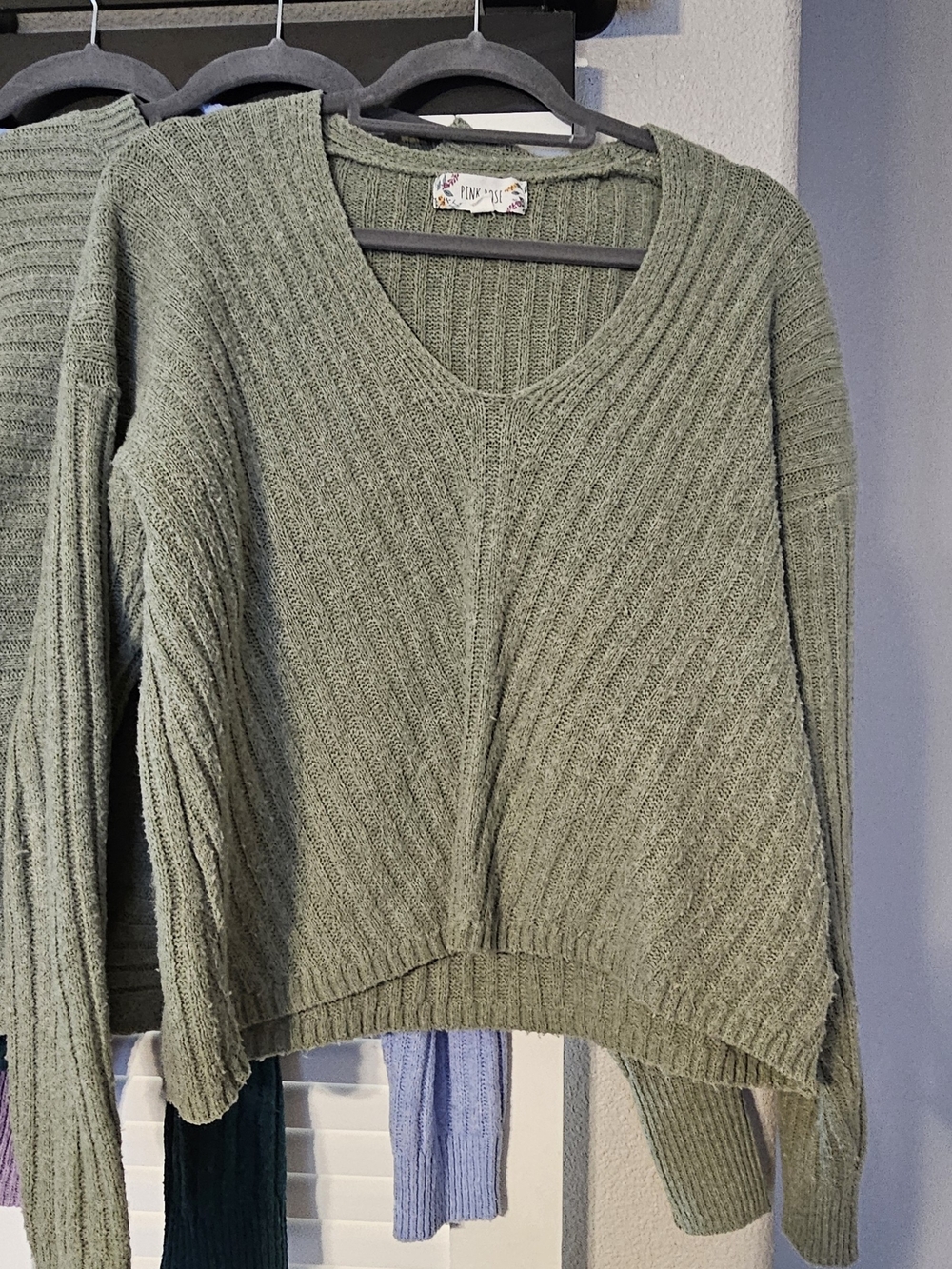 Pink Rose Ribbed Sweaters - Picture 7 of 7